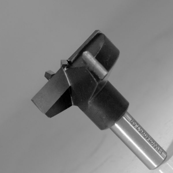 Carbide-Tipped Hinge Boring Bit for Hinge pockets on cabinet doors