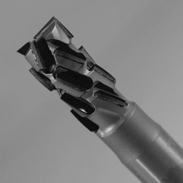 Compression-style 3 flute PCD (Diamond) Router Bit for excellent finish top and bottom surface