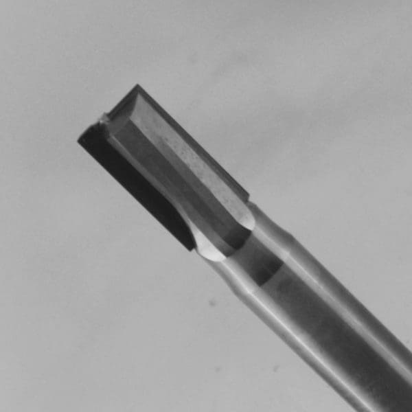 2 Flute Diamond (PCD) Bit with solid tips on opposite shear angles.