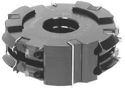 GUHDO industrial grooving cutter head featuring multiple tungsten carbide insert positions, adjustable for custom groove widths, professional woodworking tool