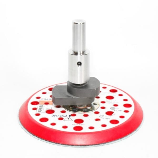 CNC oscillating sanding head with 16mm shaft and Velcro system for automated sanding on CNC routers and machining centers