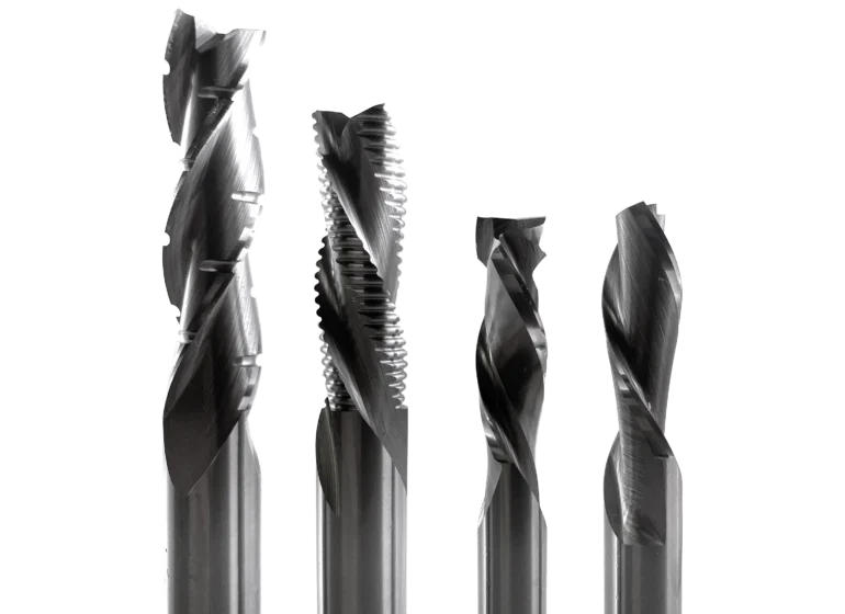 GDP Tooling carbide end mills - roughing cutters, serrated end mills, and precision twist drills for CFRP composite materials, woodworking, and CNC machining applications
