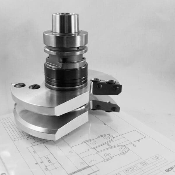 CNC tool holder mounting assembly machining adapter plate engineering blueprints technical drawings precision manufacturing